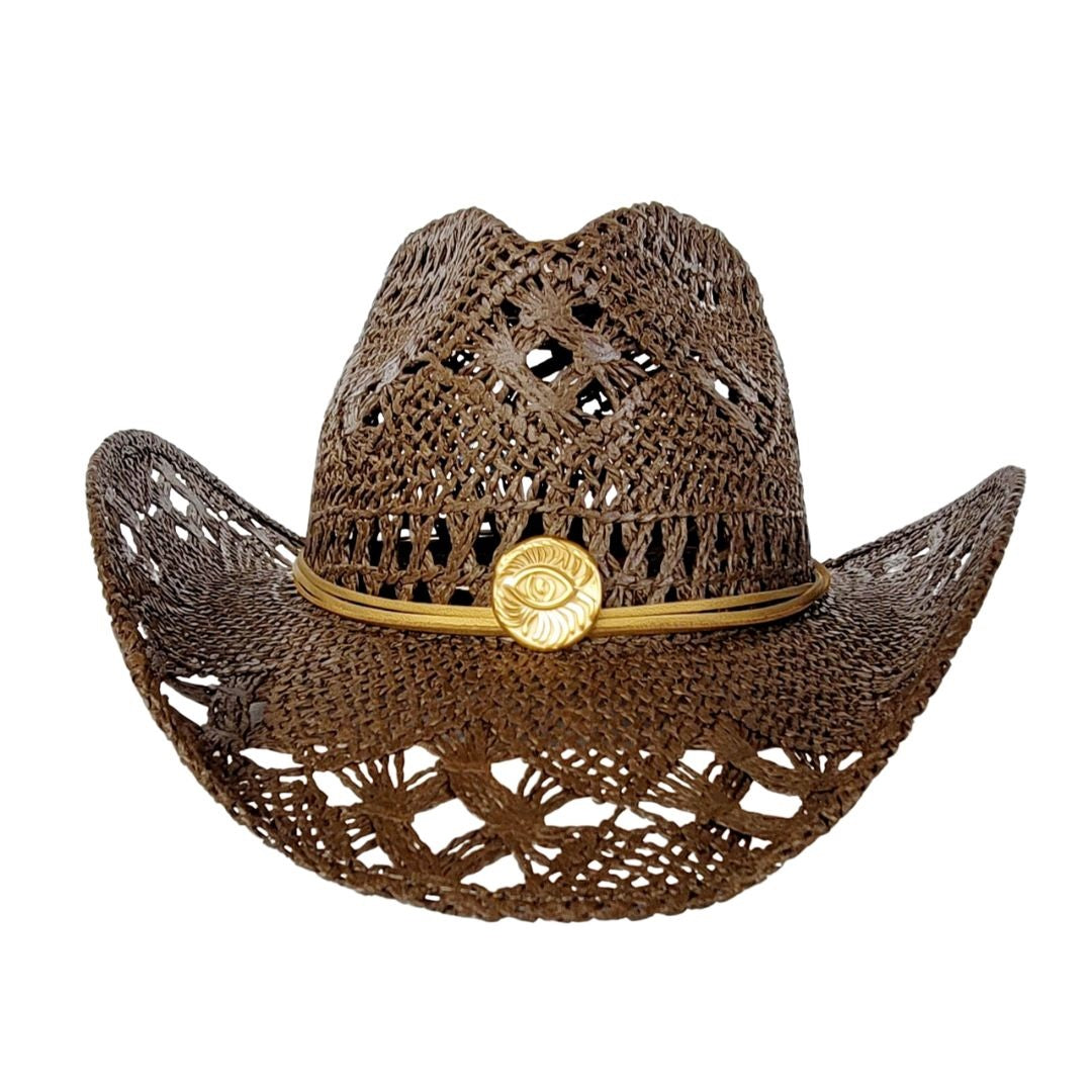 Shay Vented Straw Western Hat