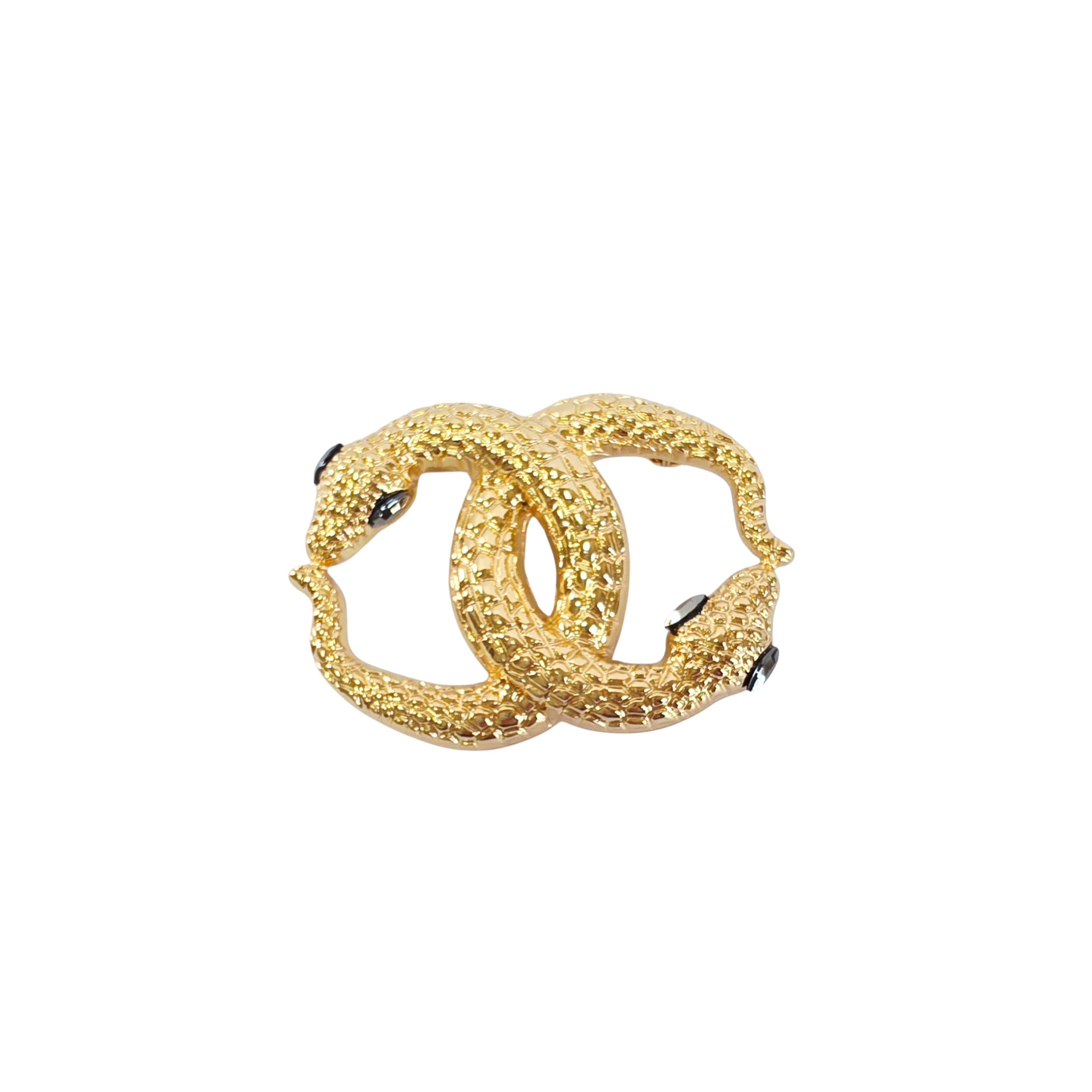 Snake Double C Pin Brooch