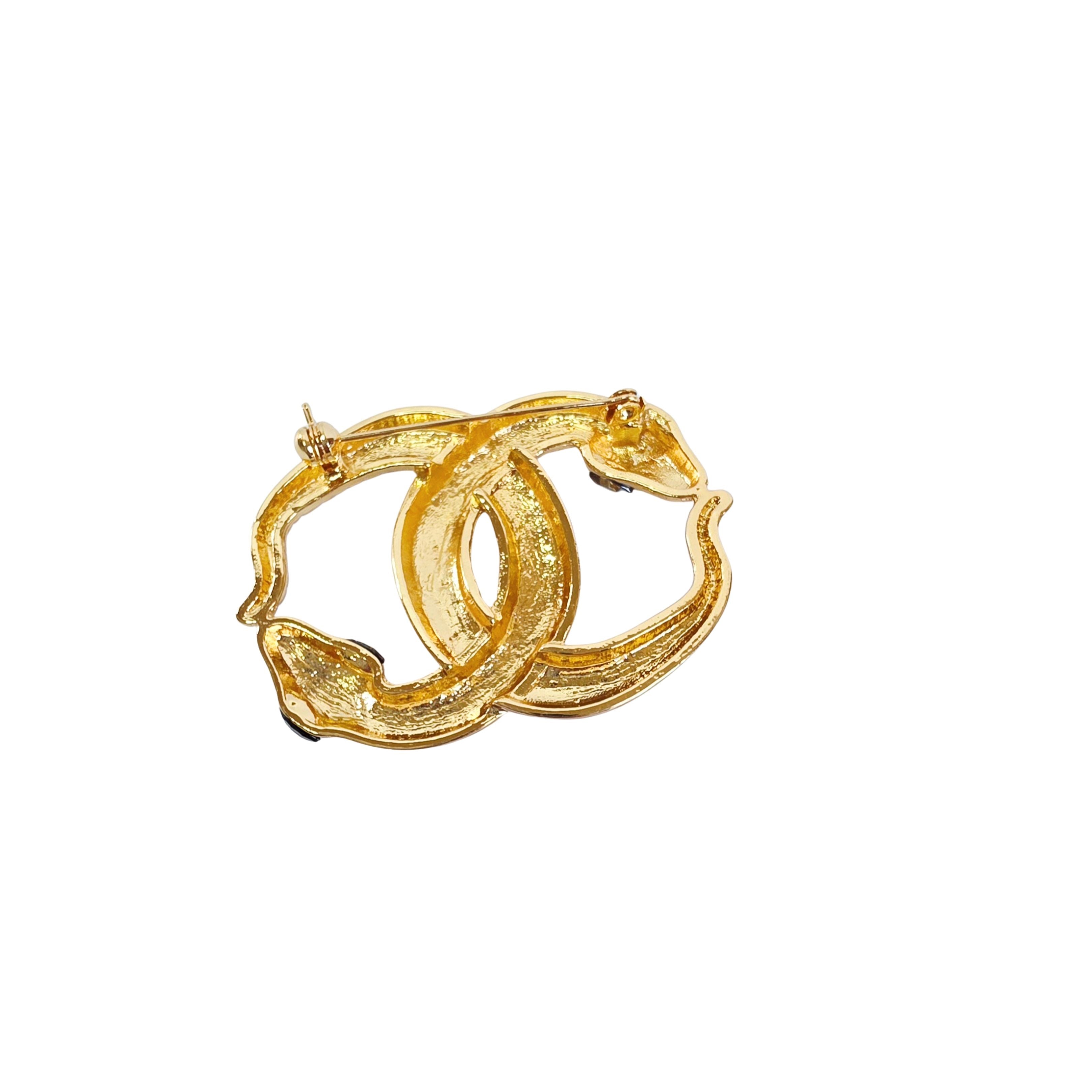 Snake Double C Pin Brooch