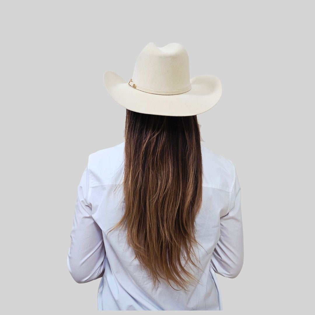 Stella Western Cowboy Crown Hat - Beige