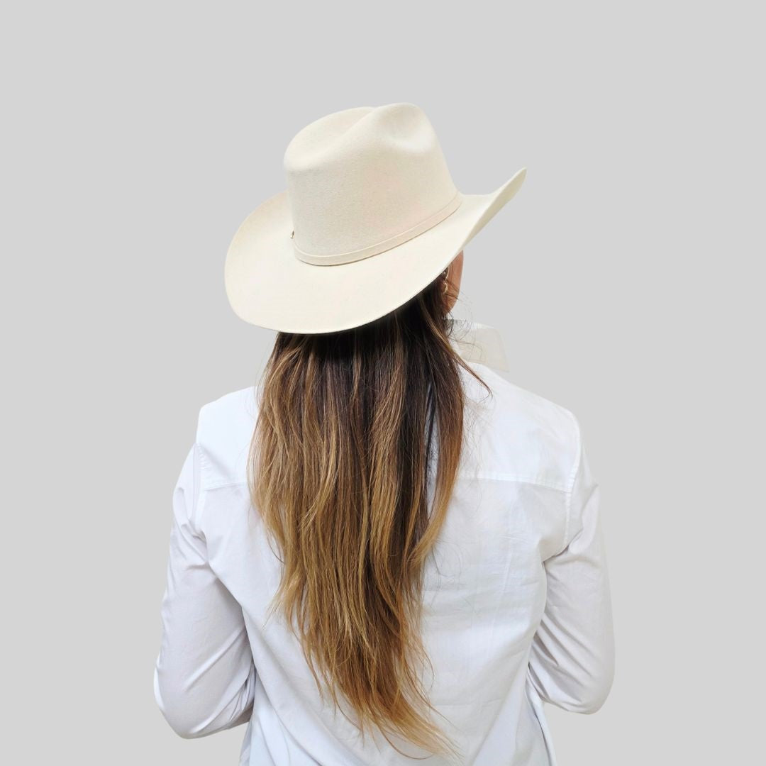 Stella Western Cowboy Crown Hat - Beige