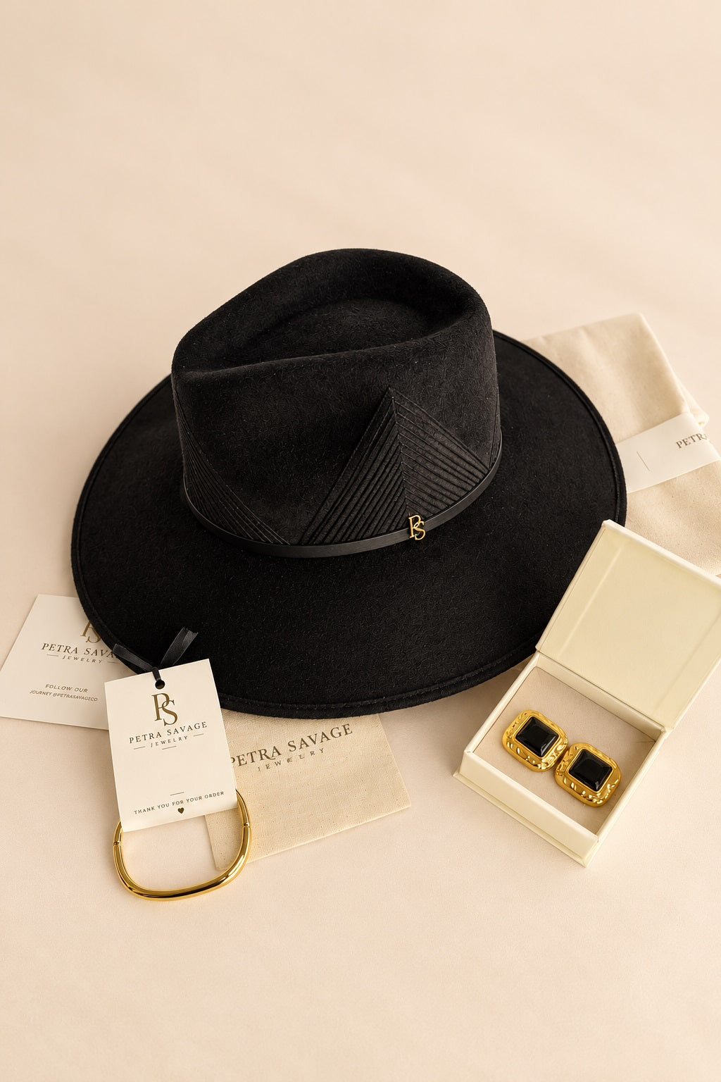 The Noir Edit | 3-Piece Hat & Jewel Gift Set