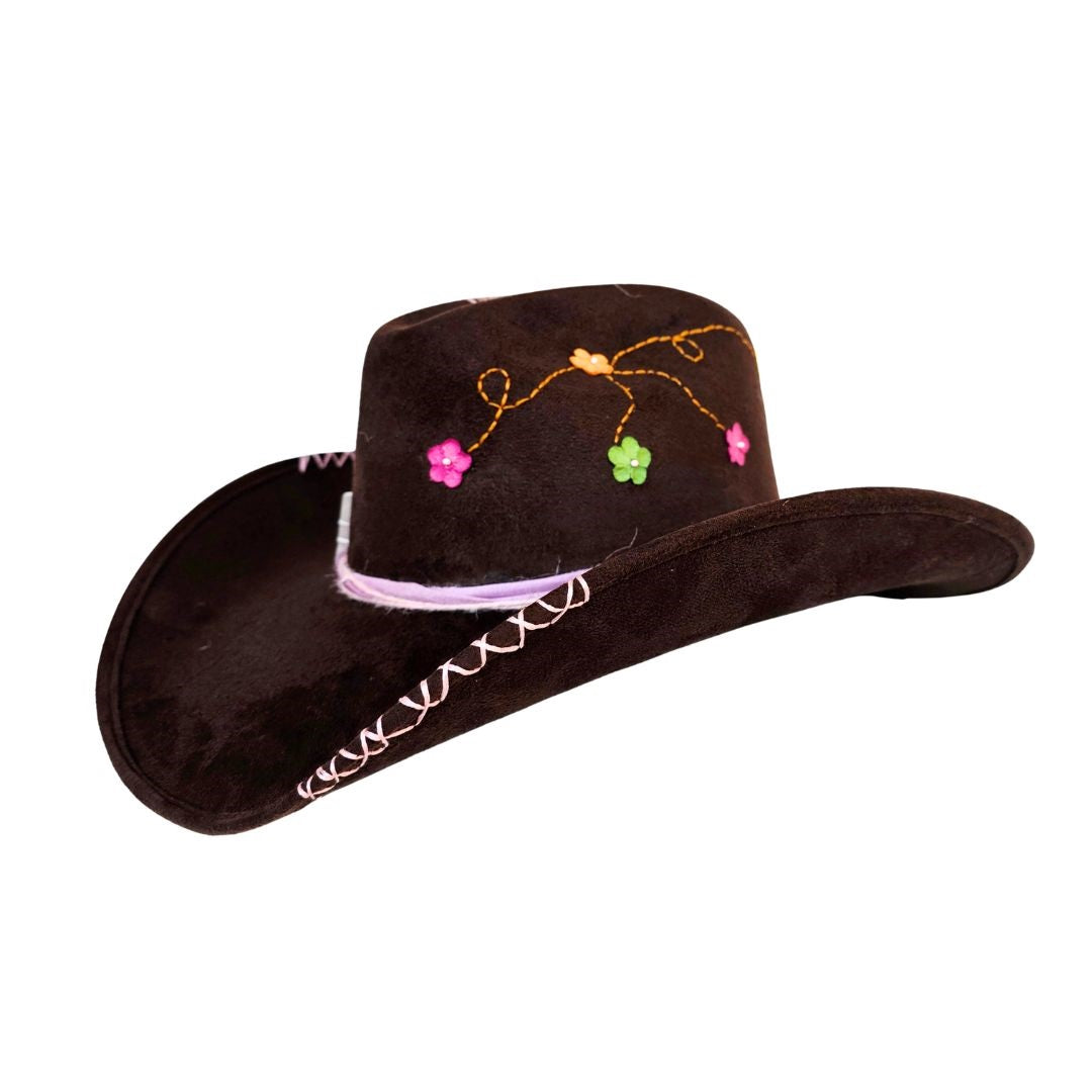 Veda Cowboy Crown Hat - Brown