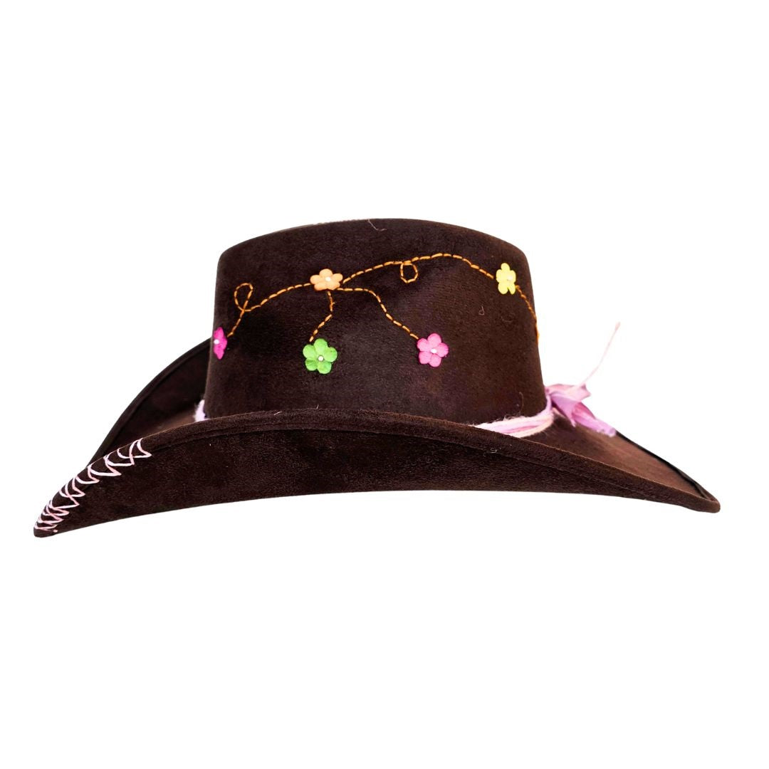 Veda Cowboy Crown Hat - Brown