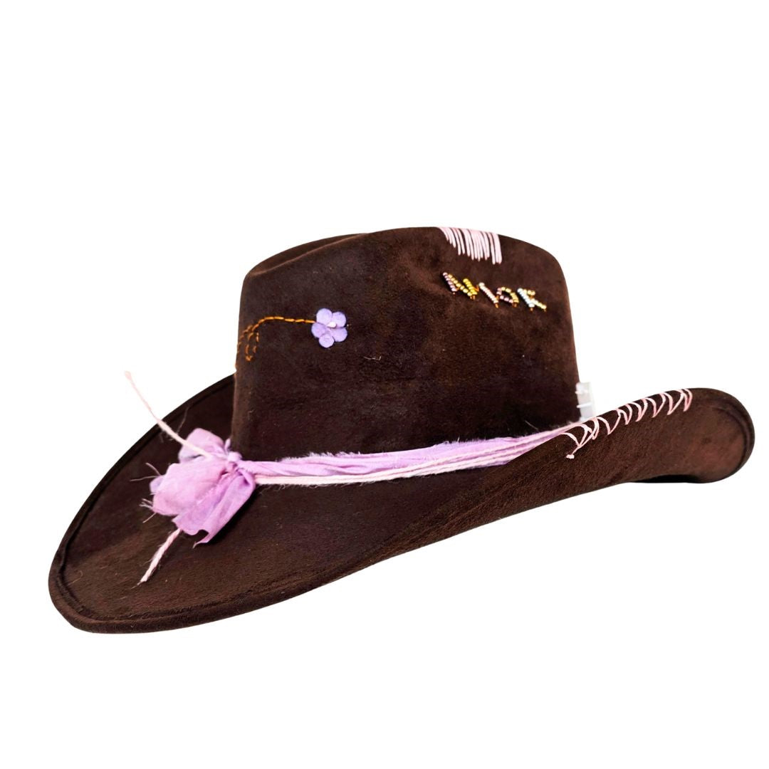 Veda Cowboy Crown Hat - Brown