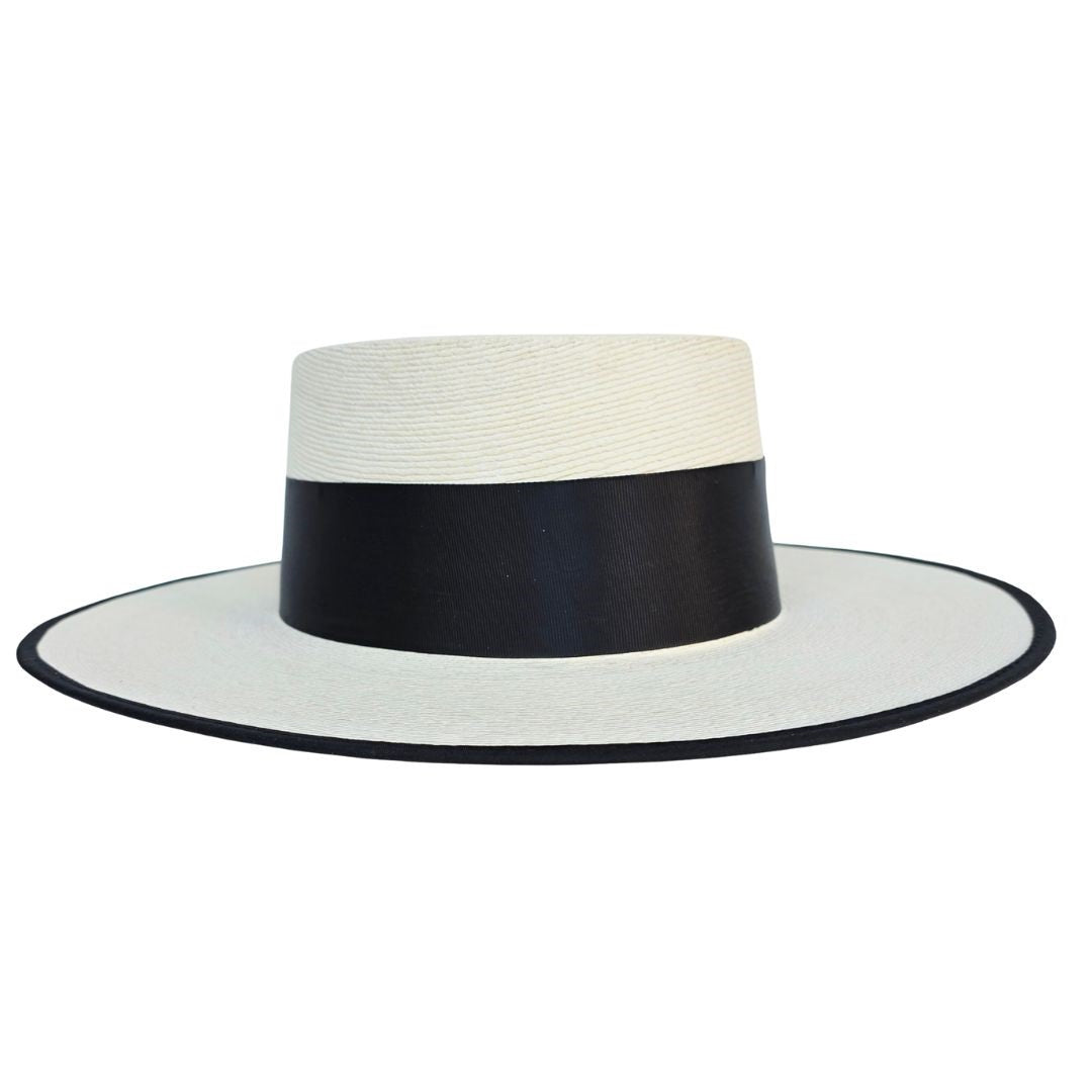 Vivian Straw Boater Crown Hat