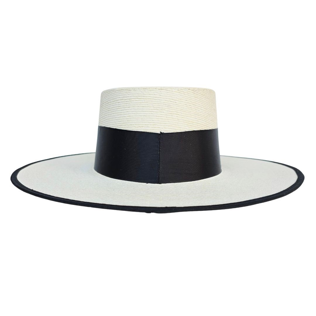 Vivian Straw Boater Crown Hat