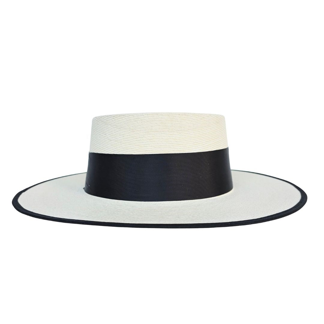 Vivian Straw Boater Crown Hat