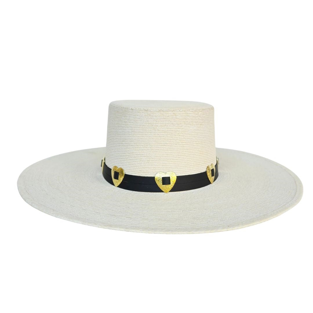 Zelia Straw Boater Crown Hat