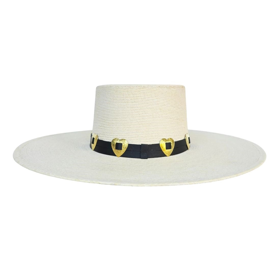 Zelia Straw Boater Crown Hat