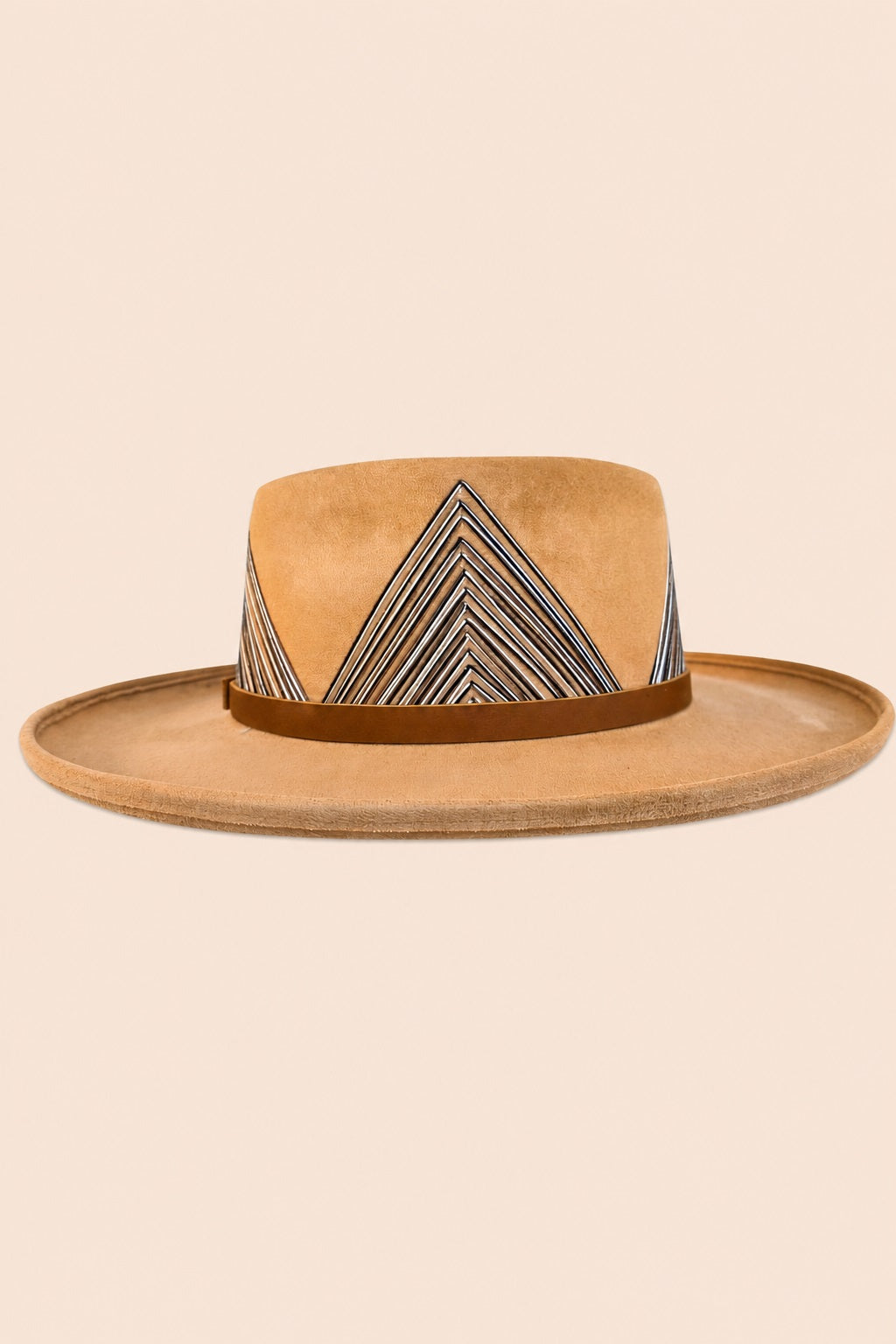 Ariela Diamond Crown Hat - Camel