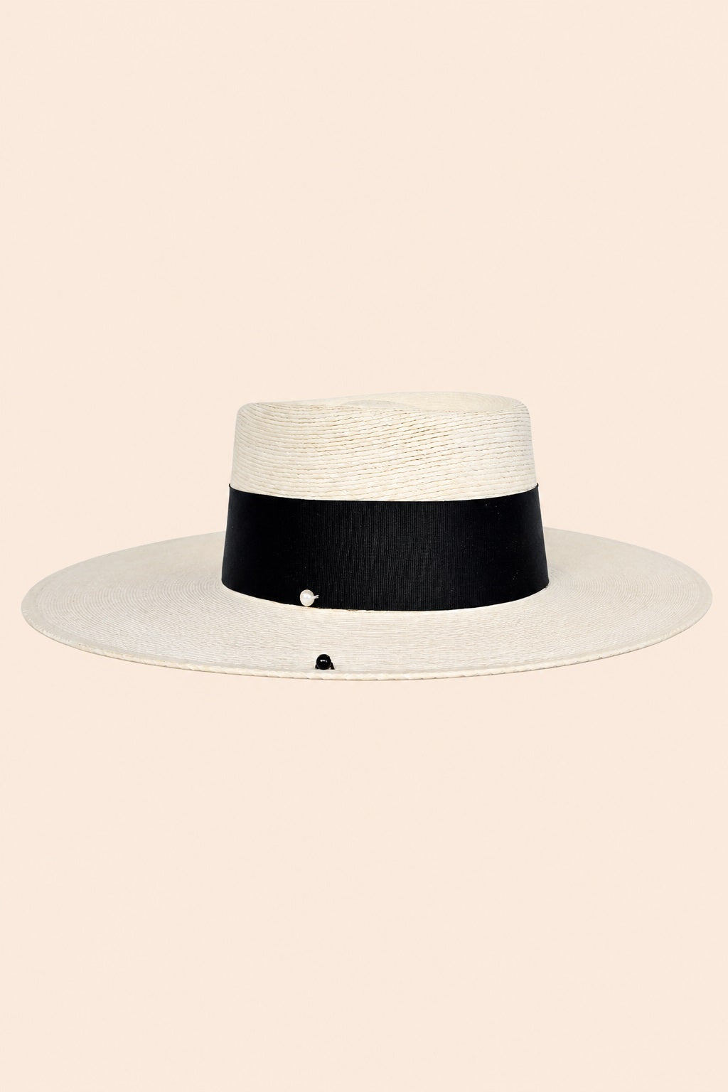 The Monaco – Ivory Wide Brim Hat with Black Band