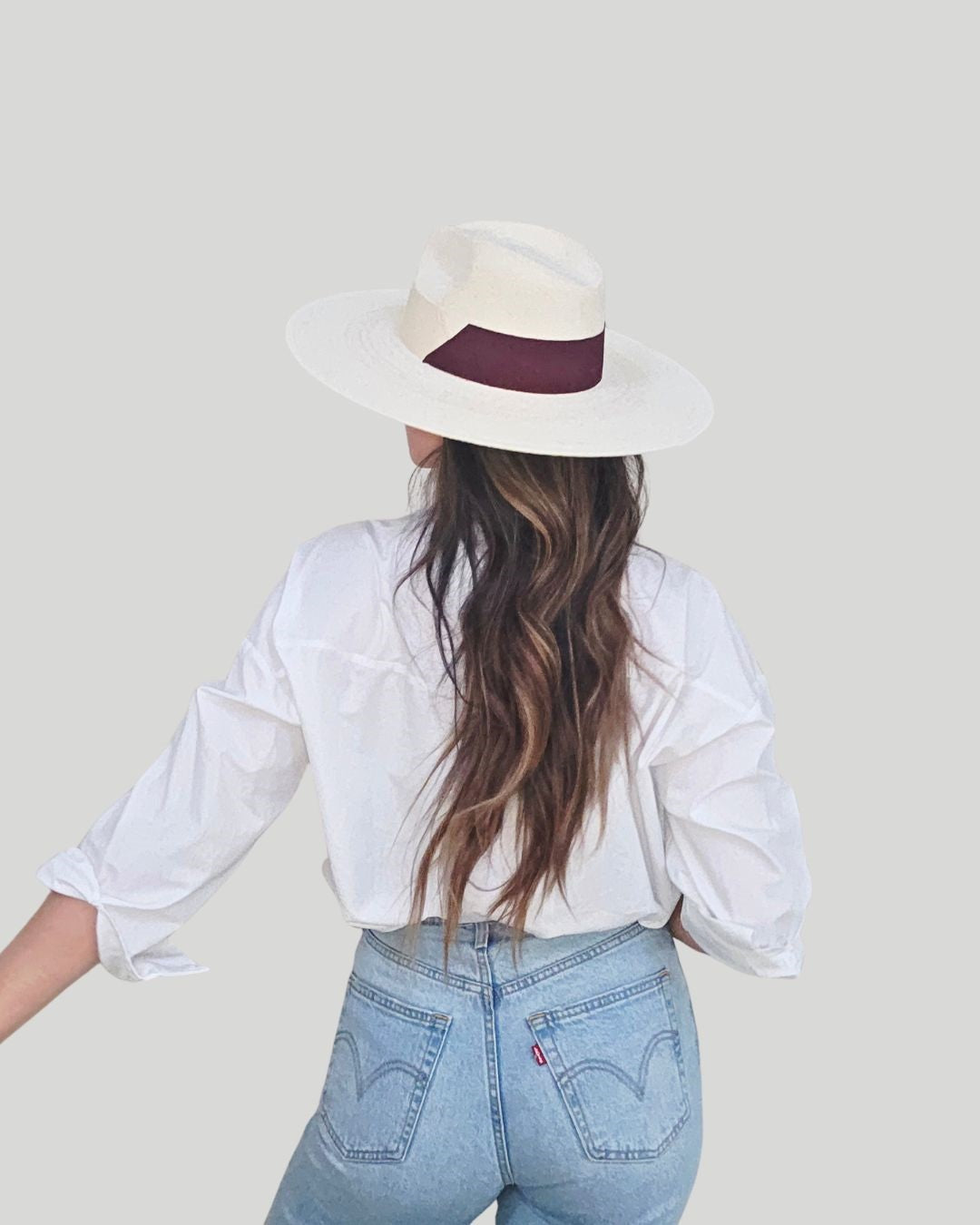 Loraine Straw Fedora Crown Hat