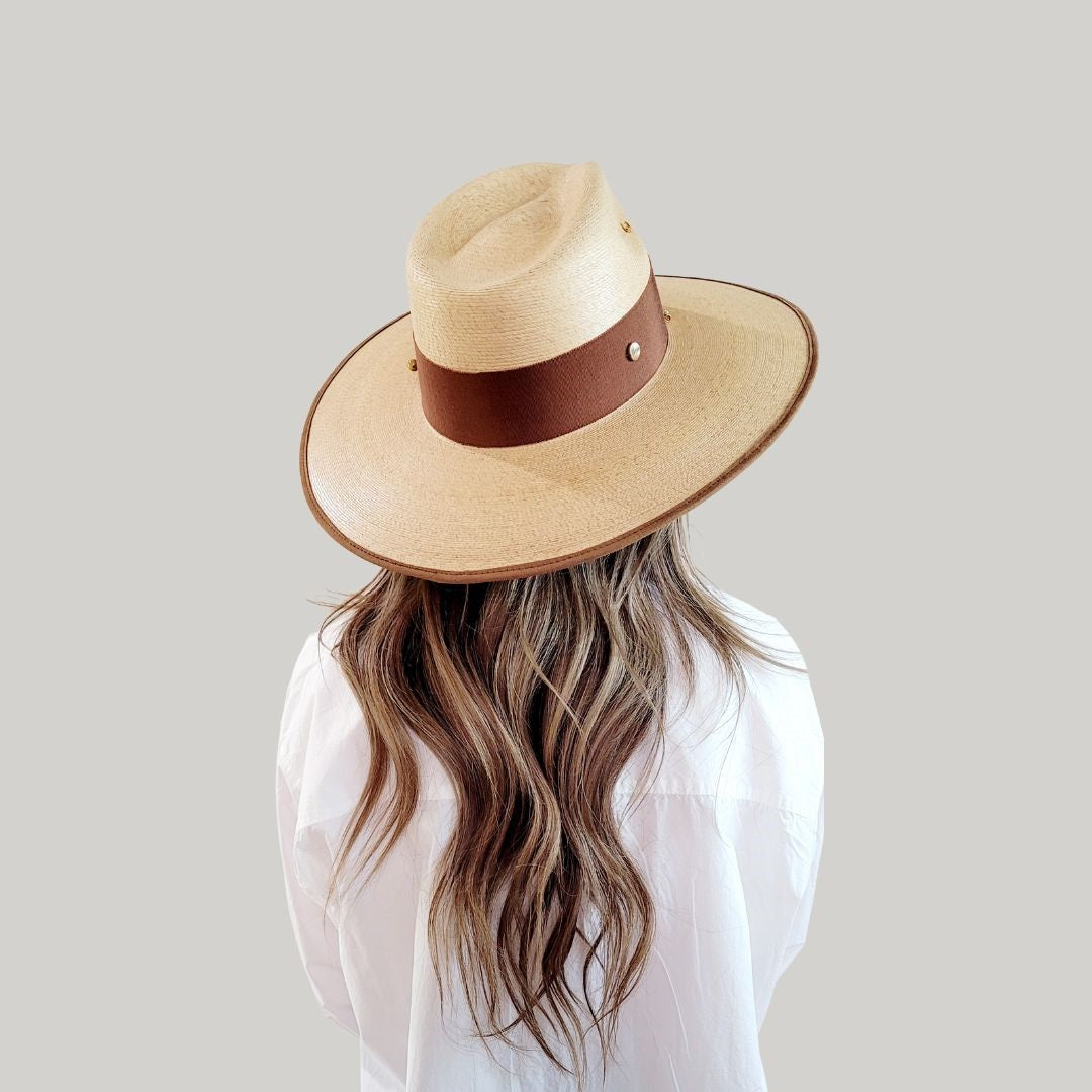 Loretta Straw Fedora Crown Hat
