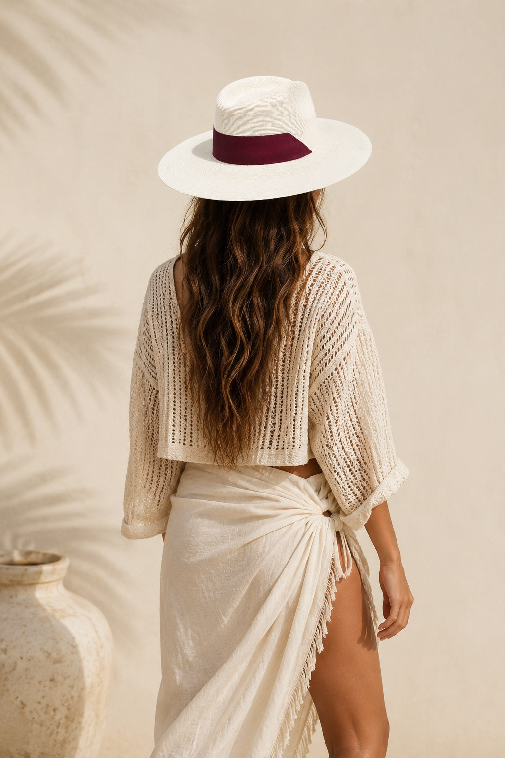 Loraine Straw Fedora Crown Hat