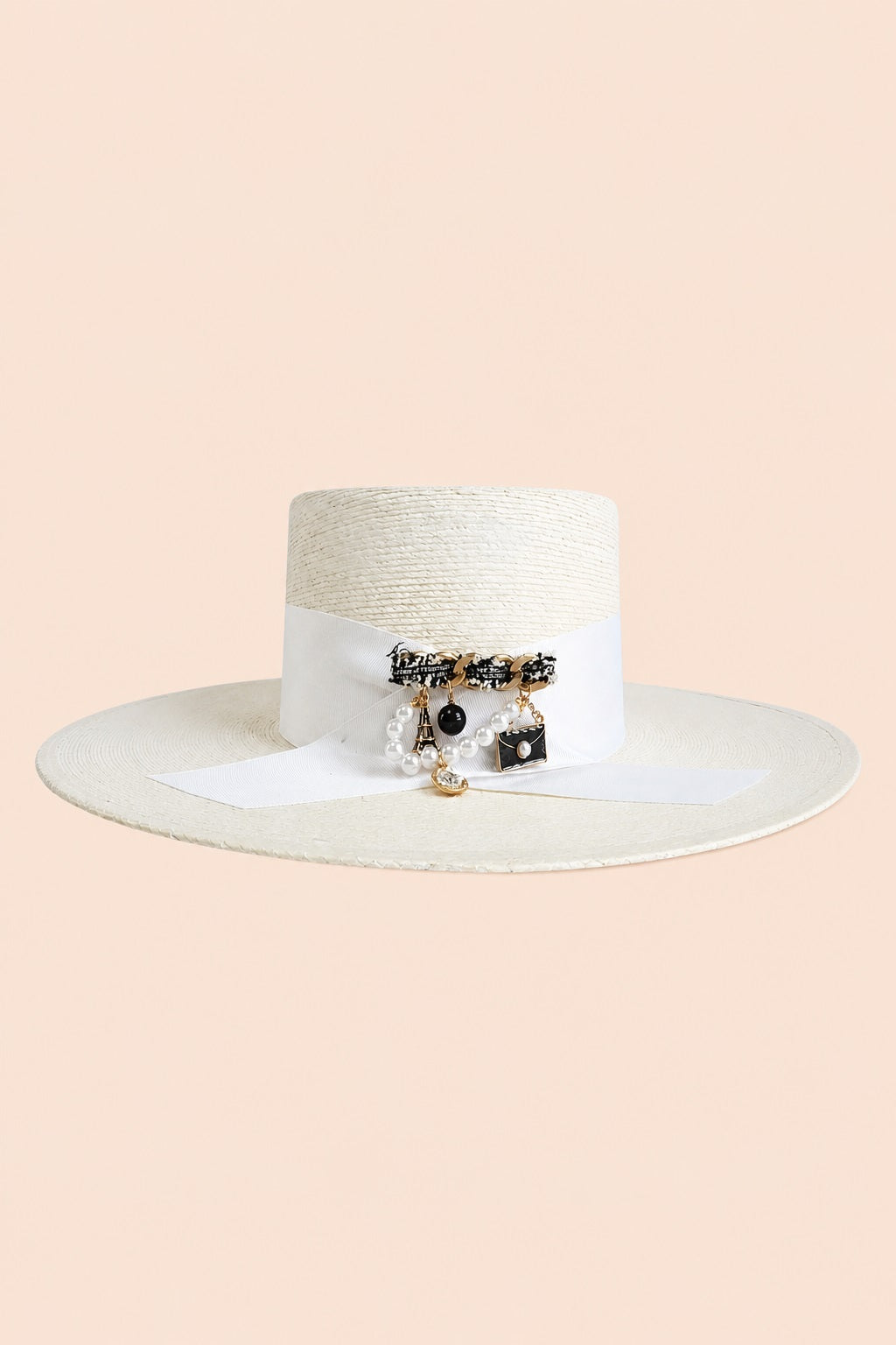 Maritza Straw Boater Crown Hat