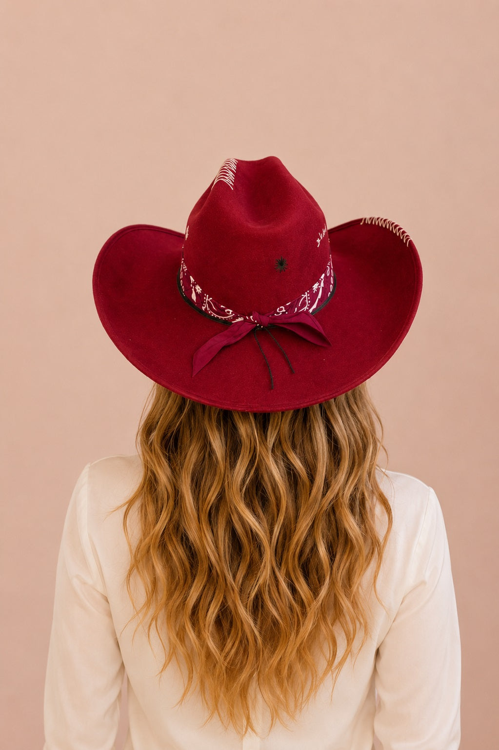 Myrto Cowboy Crown Hat - Burgundy