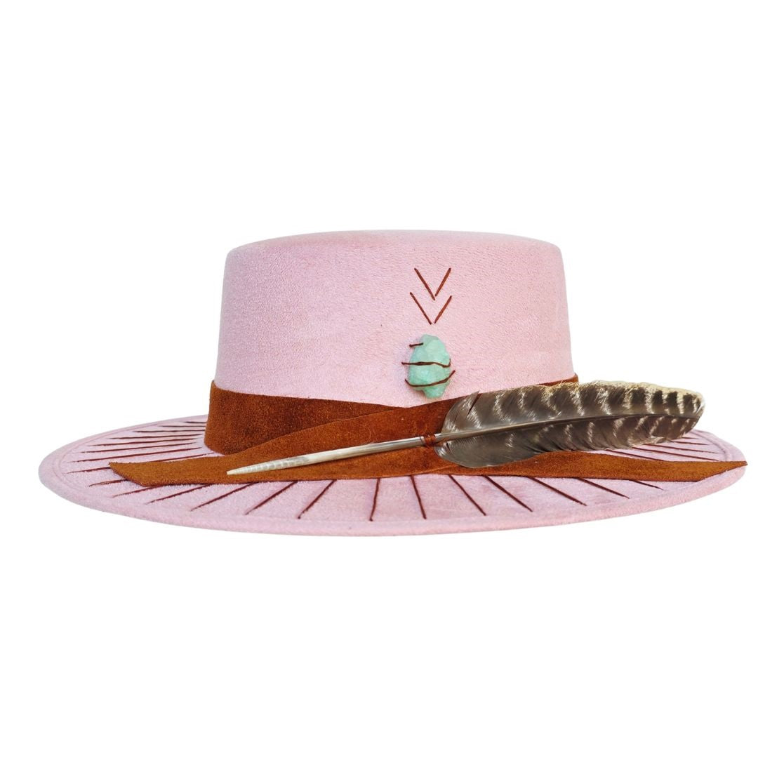 Saints Boater Crown Hat - Camel