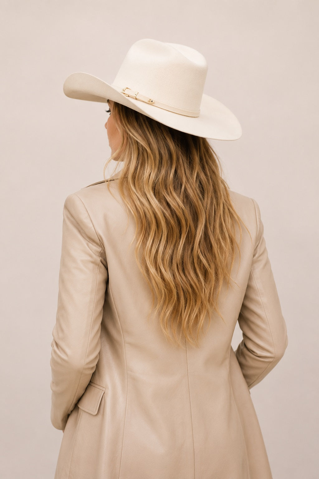 Stella Western Cowboy Crown Hat - Beige