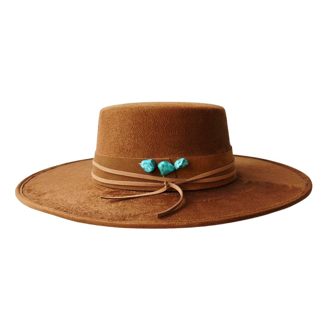 Tasha Boater Crown Hat- Tobacco