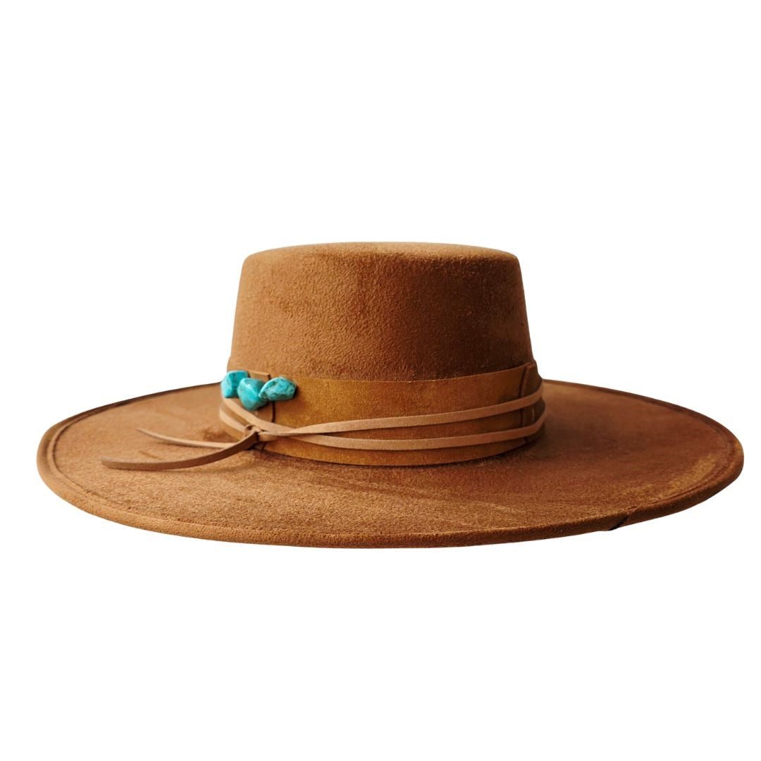 Tasha Boater Crown Hat- Tobacco