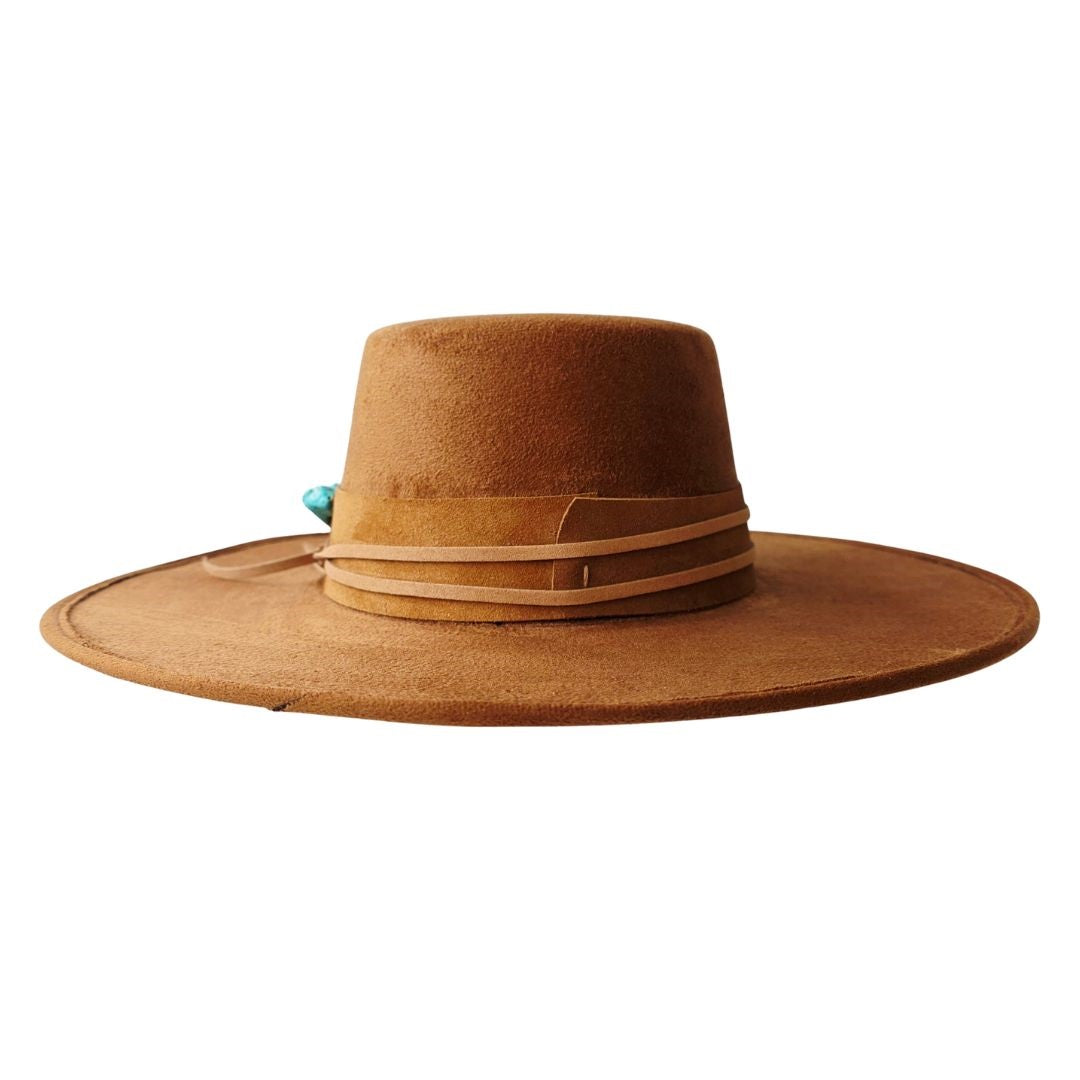 Tasha Boater Crown Hat- Tobacco