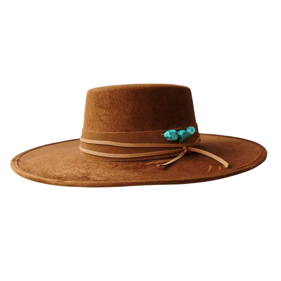 Tasha Boater Crown Hat- Tobacco