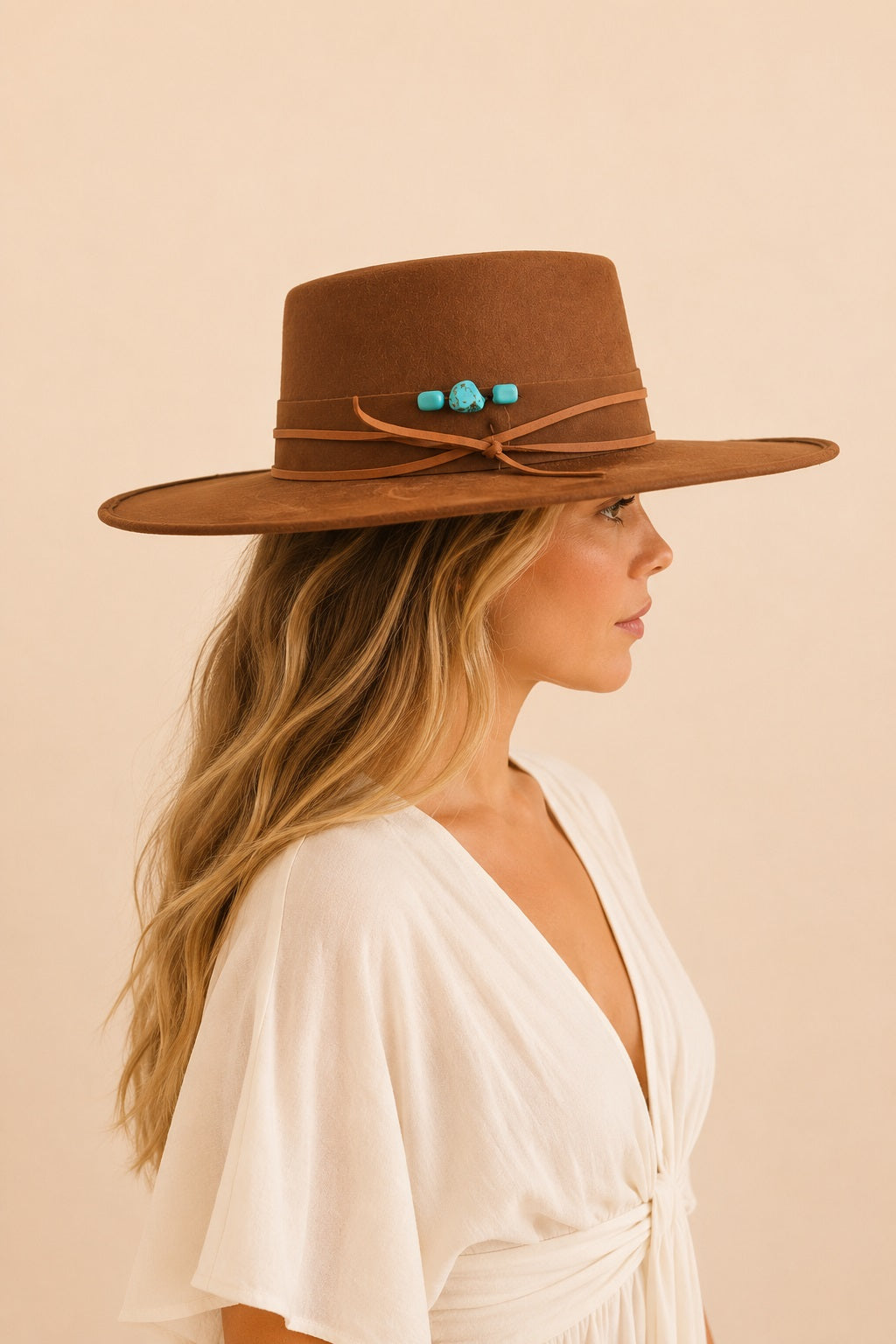 Tasha Boater Crown Hat- Tobacco