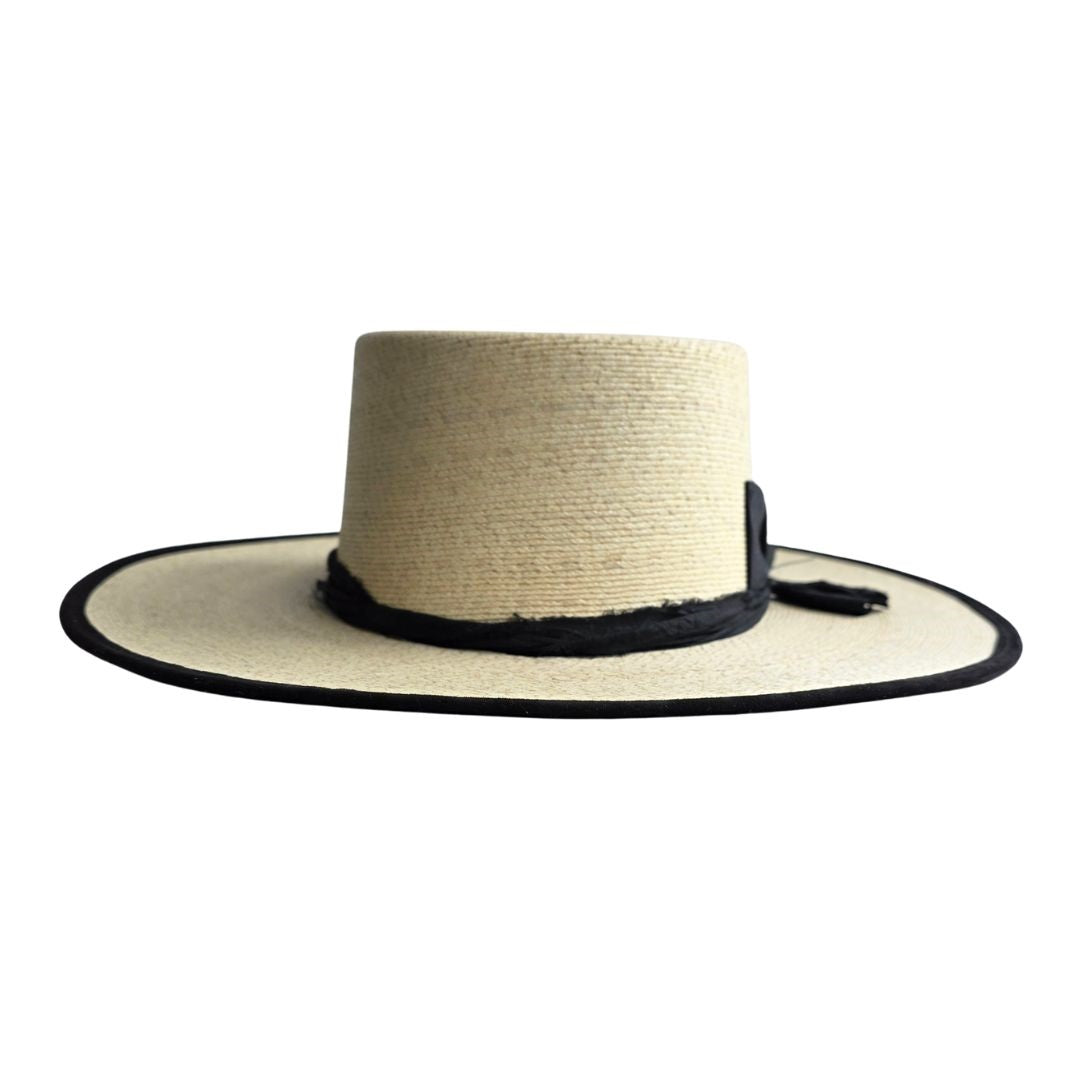 Tate Straw Boater Crown Hat