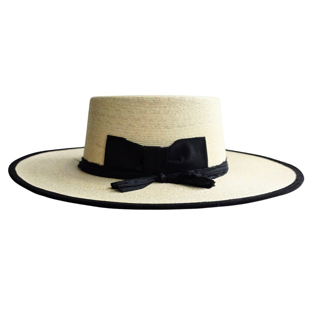 Tate Straw Boater Crown Hat