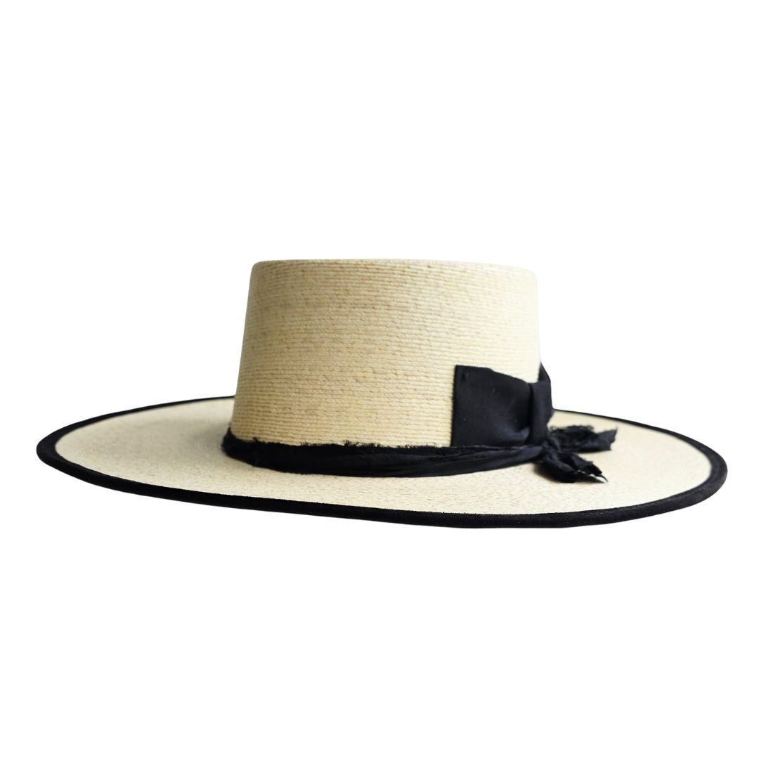 Tate Straw Boater Crown Hat