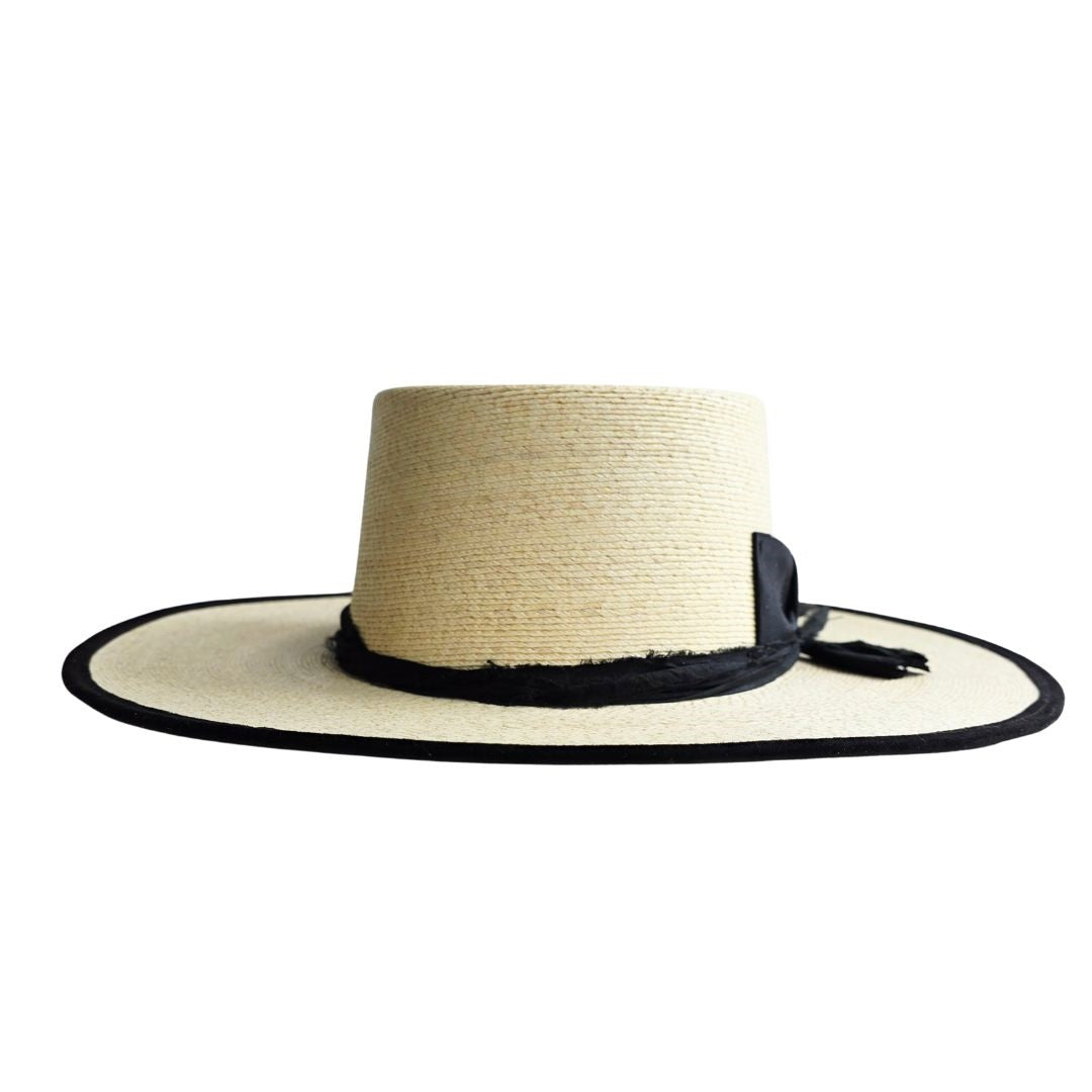 Tate Straw Boater Crown Hat