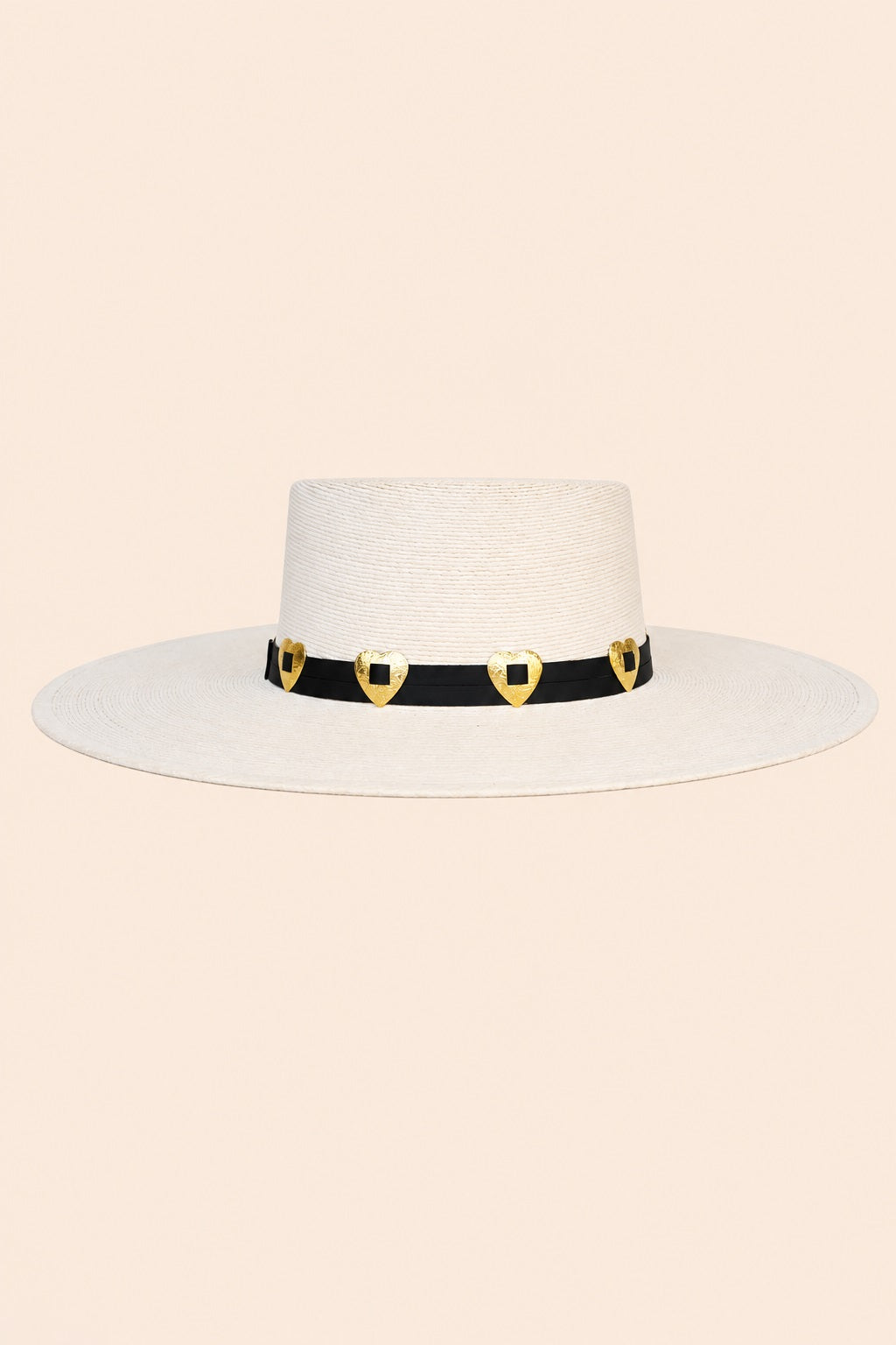 Zelia Straw Boater Crown Hat