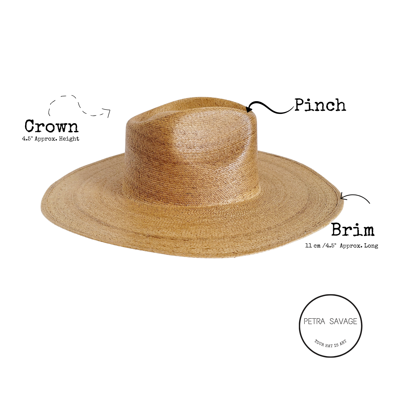 Maca Straw Western Crown Hat