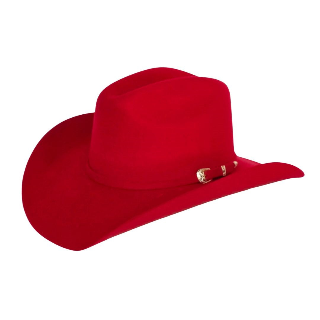 Adam Western Cowboy Crown Hat - Red