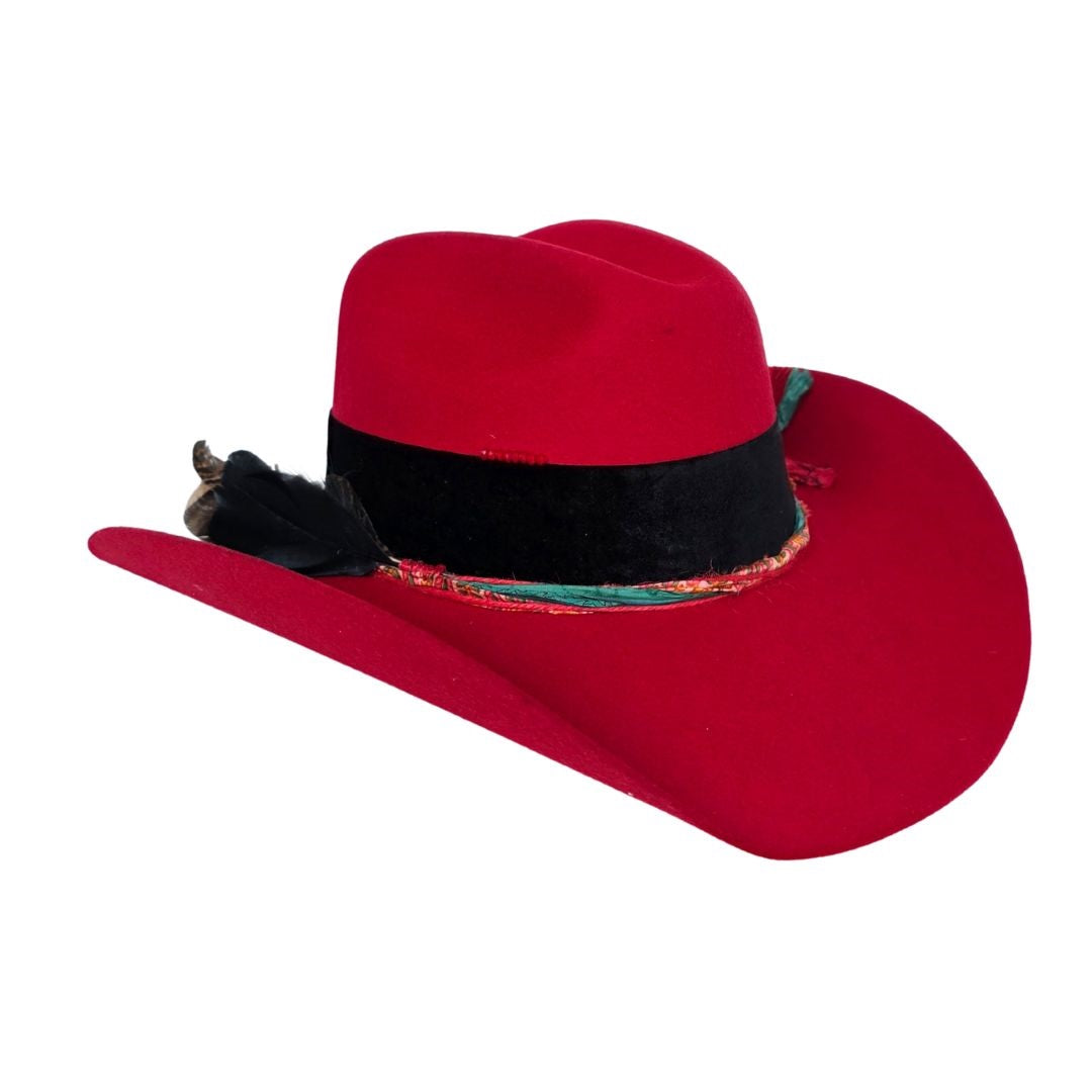 Bonnie Cowboy Crown Hat - Red