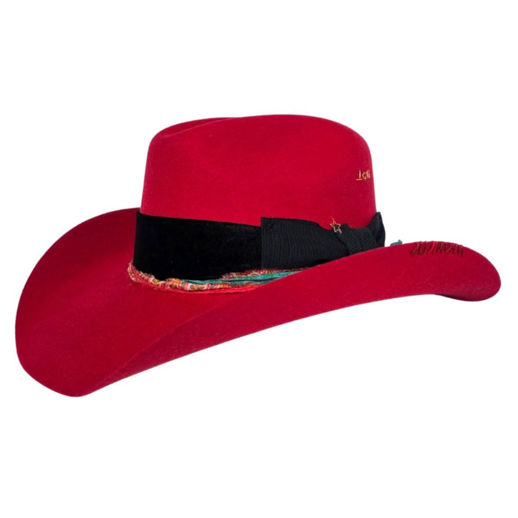 Bonnie Cowboy Crown Hat - Red