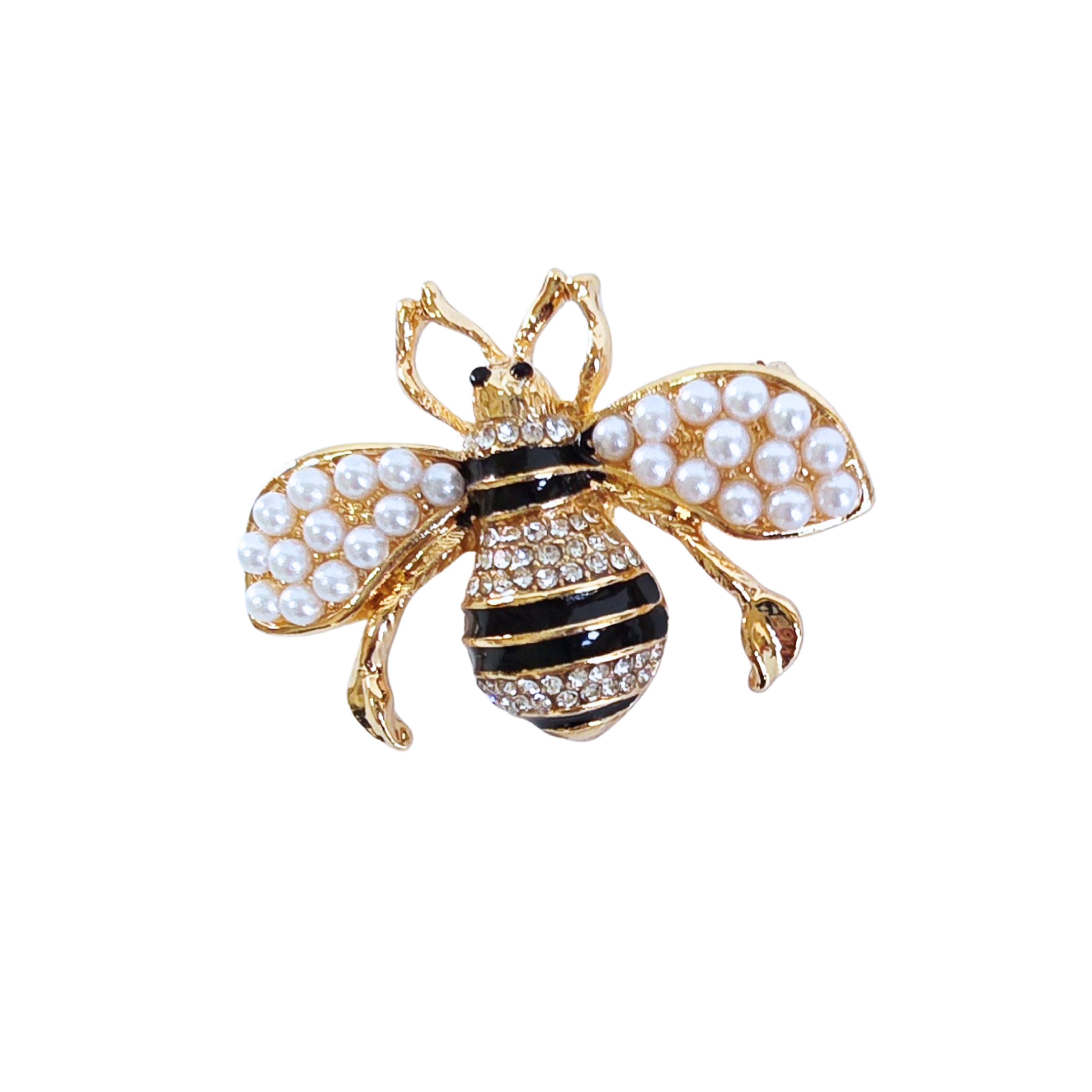 Crystal Paved Honey Bee Pin Brooch
