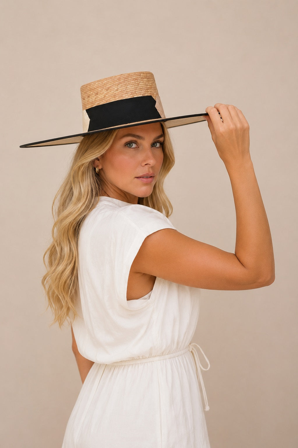 Dottie Straw Telescope Crown Hat