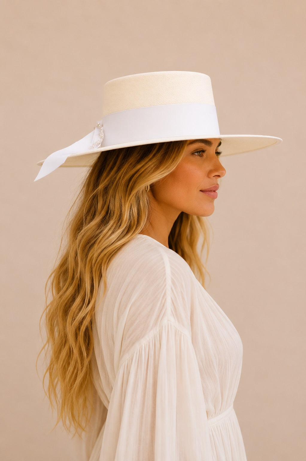 Ezra Straw Boater Crown Hat