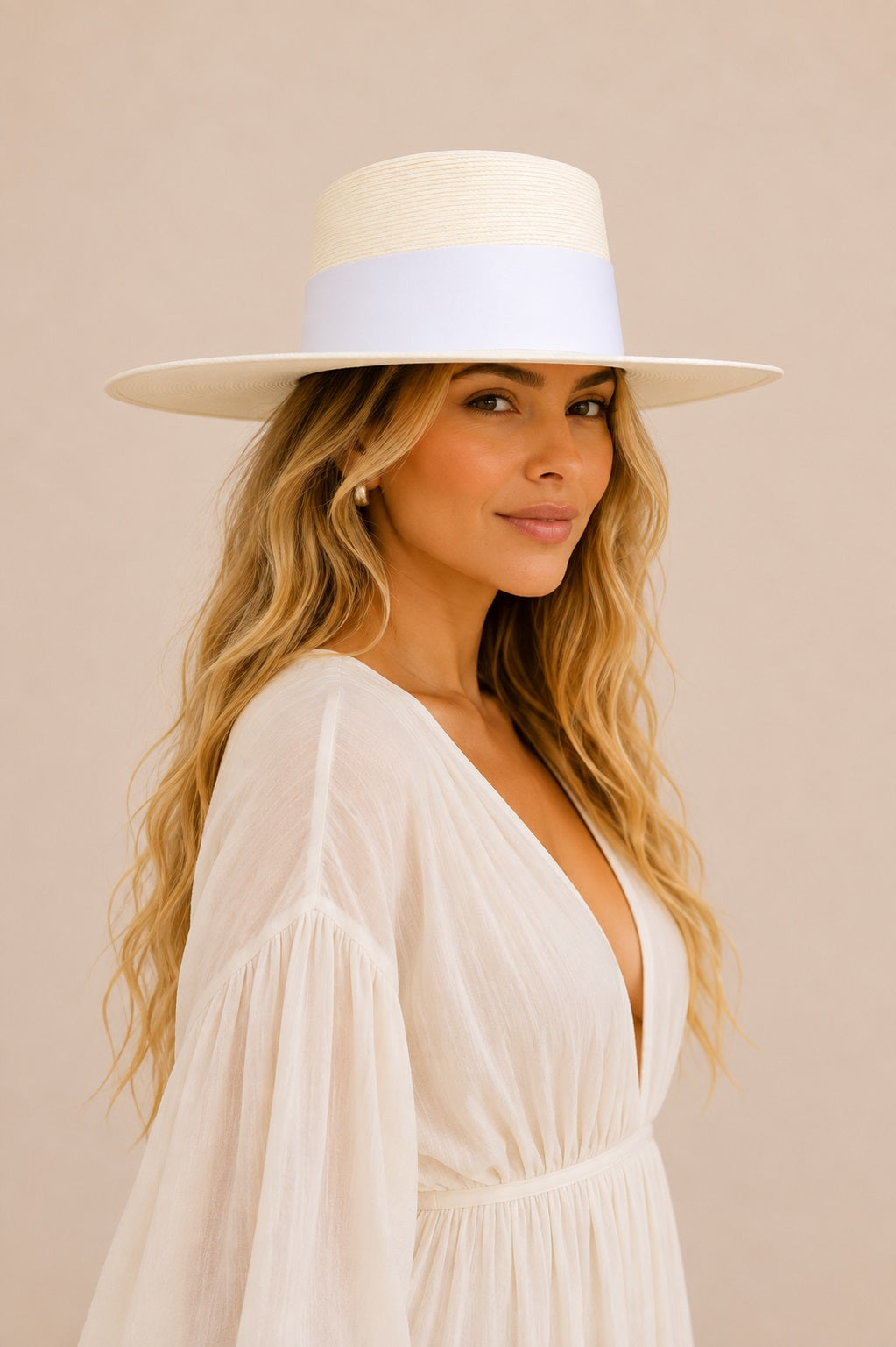 Ezra Straw Boater Crown Hat