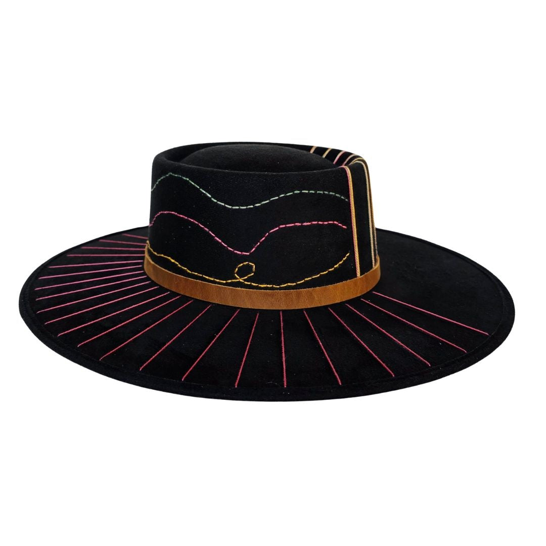 Hana Telescope Crown Hat - Black