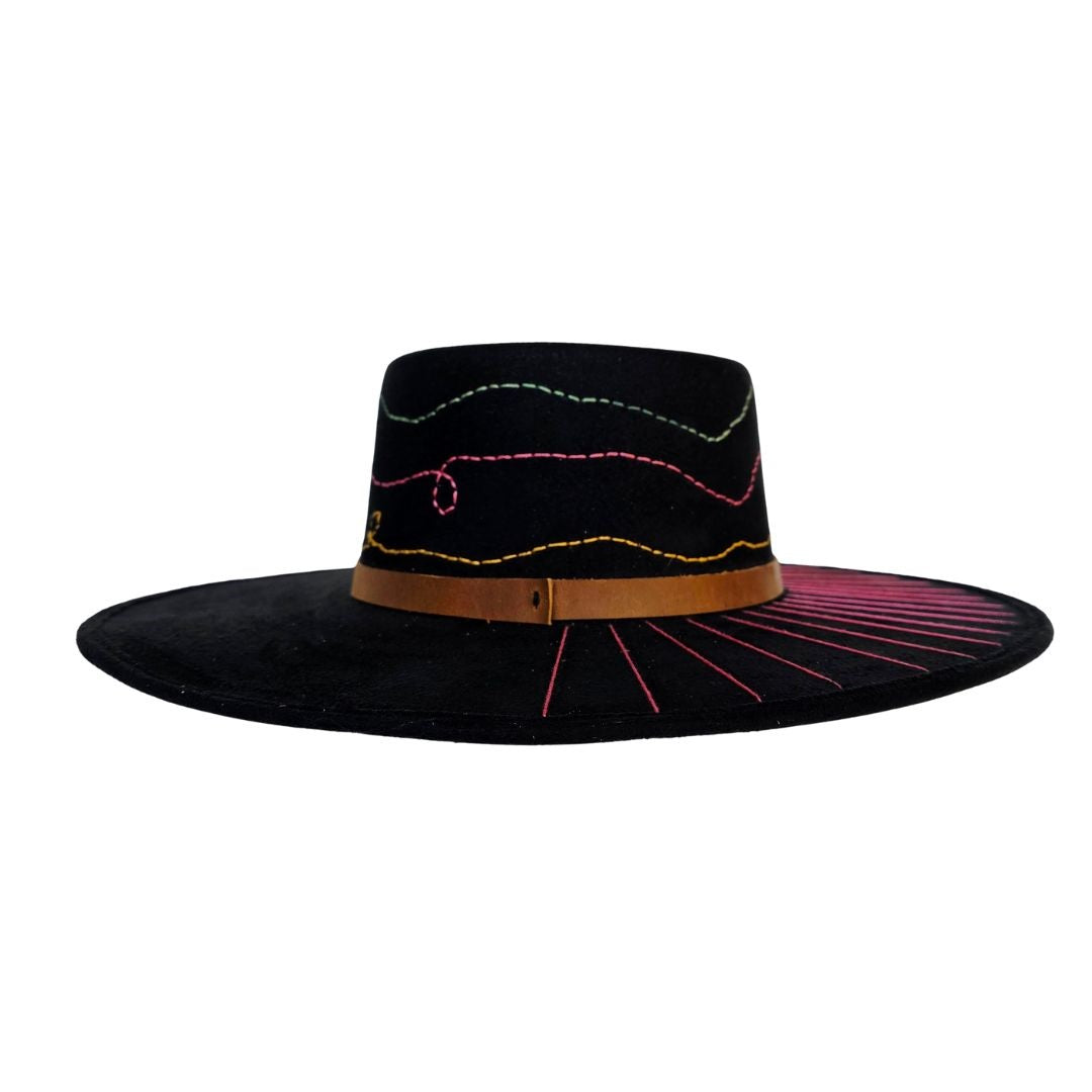 Hana Telescope Crown Hat - Black