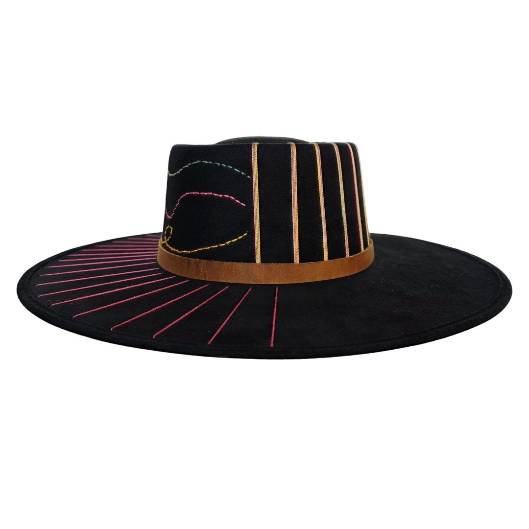 Hana Telescope Crown Hat - Black