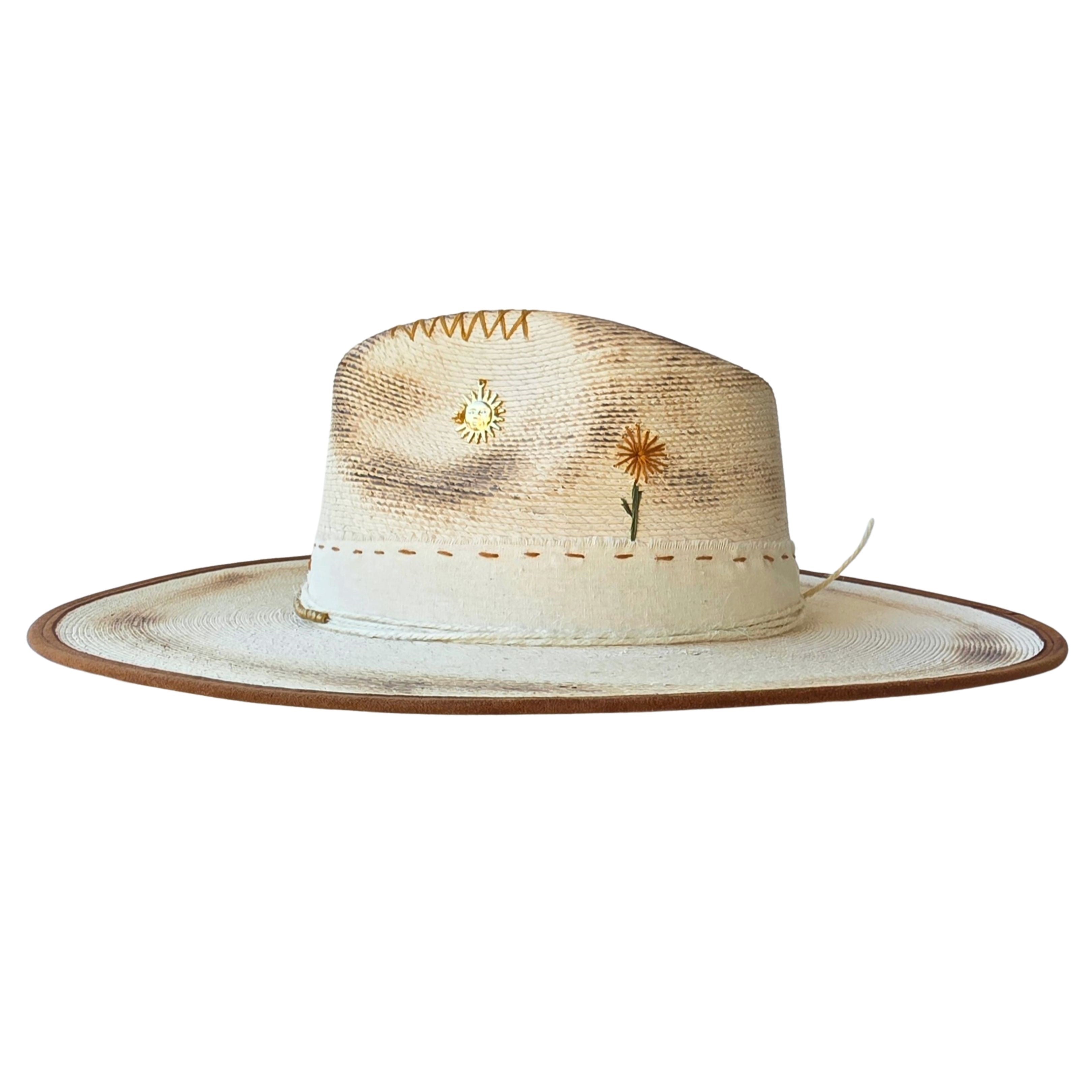 Ismini Straw Western Crown Hat