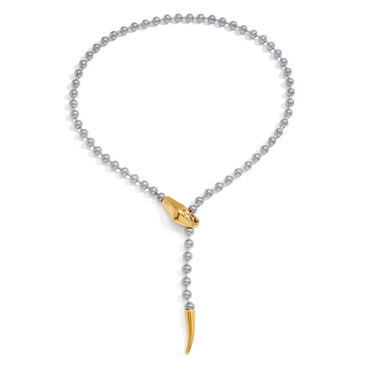Two-Tone Snake Lariat Necklace