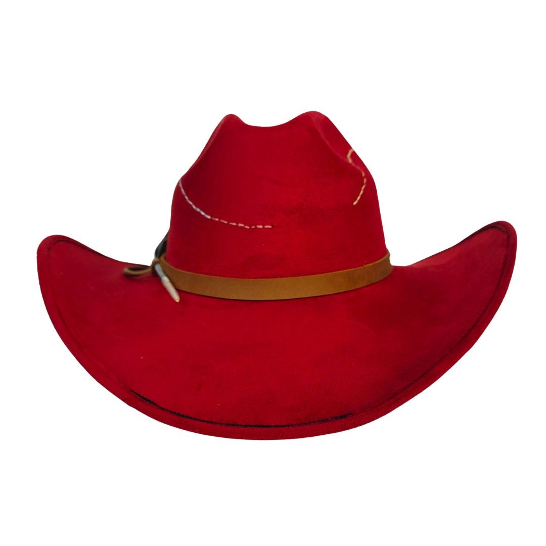 Josephine Cowboy Crown Hat - Red