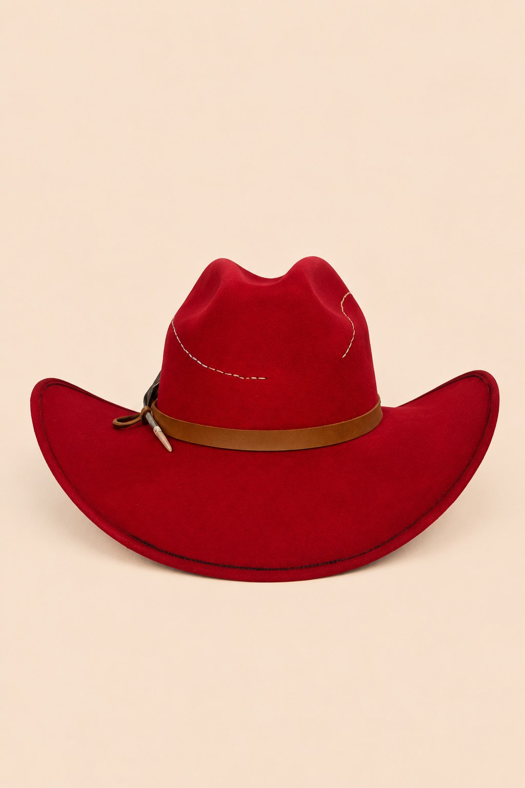 Josephine Cowboy Crown Hat - Red
