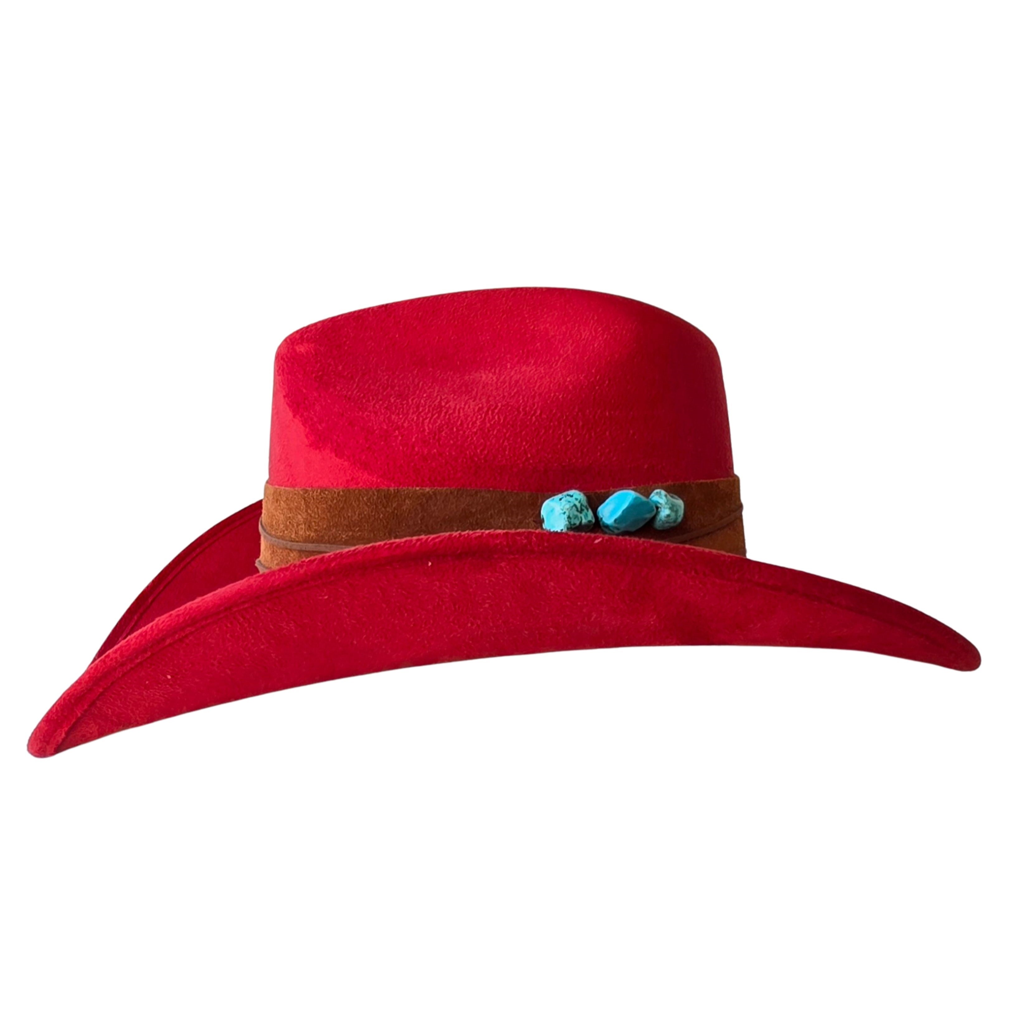 Kyveli Cowboy Crown Hat - Red