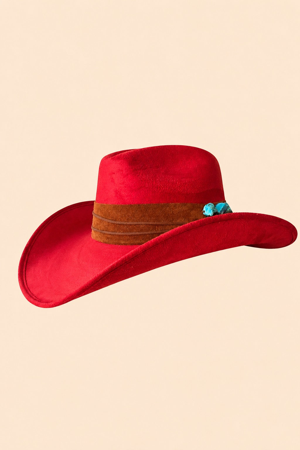 Kyveli Cowboy Crown Hat - Red
